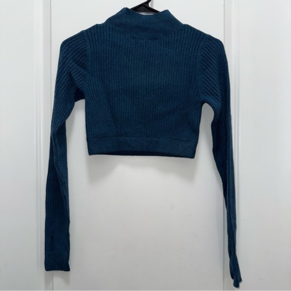 NWT Target Wild Fable Deep Turquoise Teal Cropped Sweater